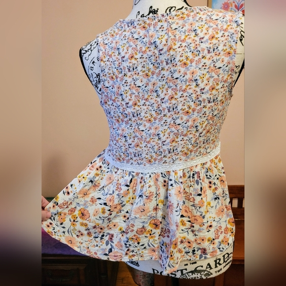 Free Francesca's Collections Blue Rain Quincy Floral Crochet Blouse, Boho, S - Picture 11 of 14